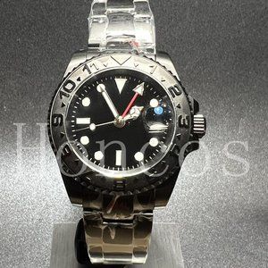 Custom Made MODS Watch with GMT Automatic Movement Black Case Black YM Insert